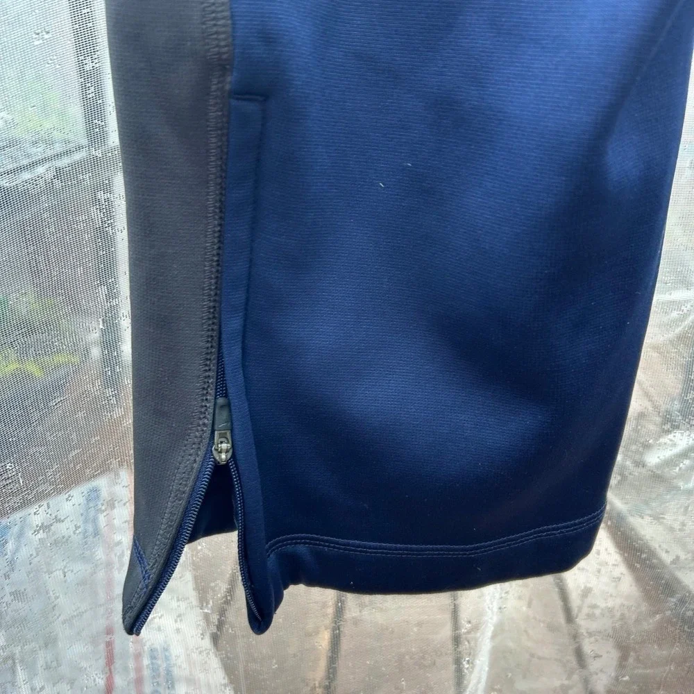 Nike Therma-FIT Track Pants Mens M Blue Side Stripe Ankle Zip Athletic Sport‎